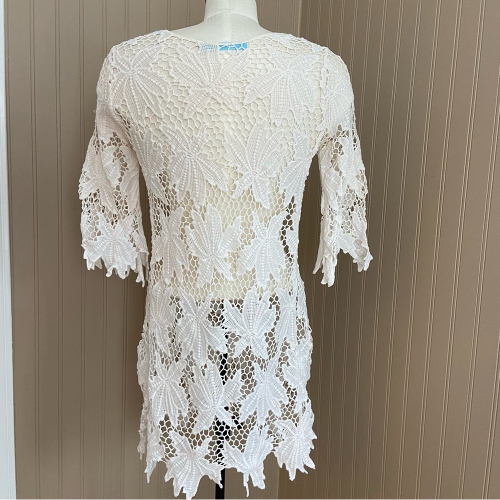 Solitaire Swim Cotton Swim Dress Crochet Coverup Women’s Large - Picture 4 of 8